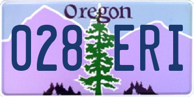 OR license plate 028ERI