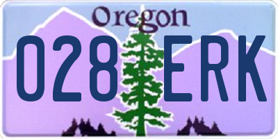 OR license plate 028ERK