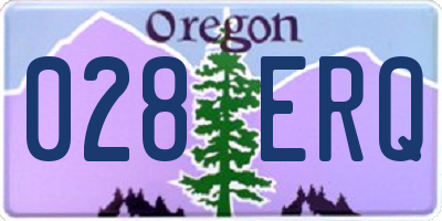 OR license plate 028ERQ