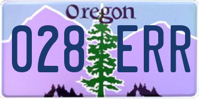 OR license plate 028ERR