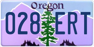 OR license plate 028ERT