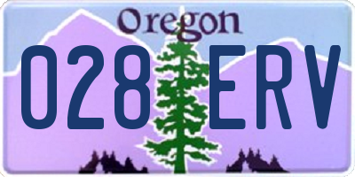 OR license plate 028ERV