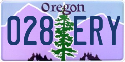 OR license plate 028ERY