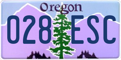 OR license plate 028ESC