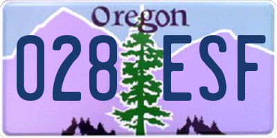 OR license plate 028ESF