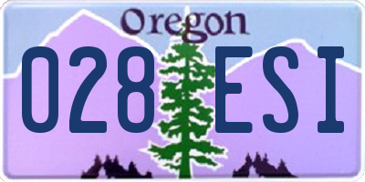 OR license plate 028ESI