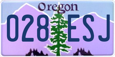 OR license plate 028ESJ