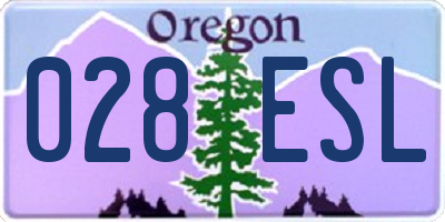 OR license plate 028ESL