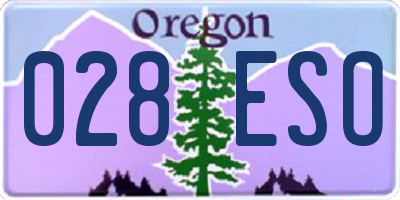 OR license plate 028ESO