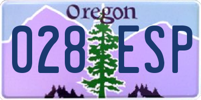 OR license plate 028ESP