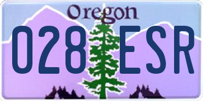 OR license plate 028ESR