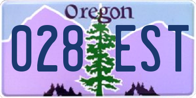 OR license plate 028EST