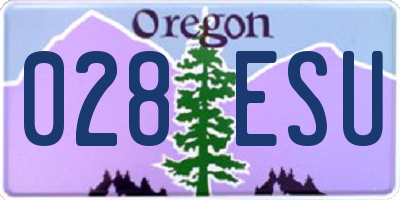 OR license plate 028ESU