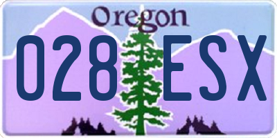 OR license plate 028ESX