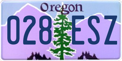 OR license plate 028ESZ