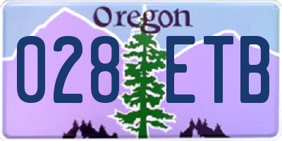 OR license plate 028ETB