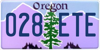 OR license plate 028ETE