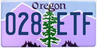 OR license plate 028ETF