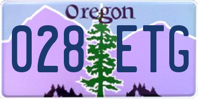 OR license plate 028ETG