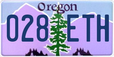 OR license plate 028ETH