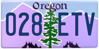OR license plate 028ETV