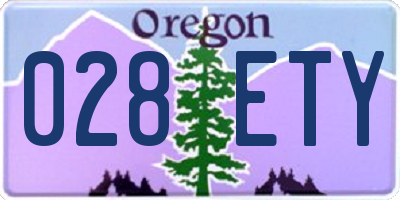 OR license plate 028ETY