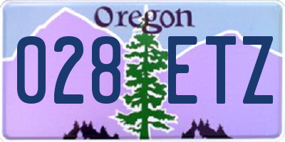 OR license plate 028ETZ