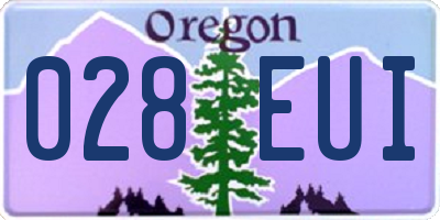 OR license plate 028EUI