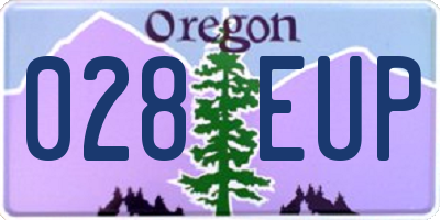 OR license plate 028EUP