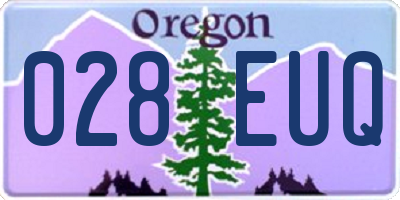 OR license plate 028EUQ