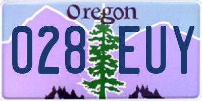OR license plate 028EUY