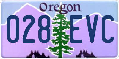 OR license plate 028EVC