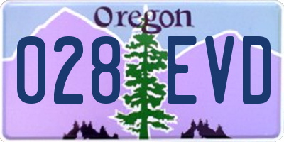 OR license plate 028EVD