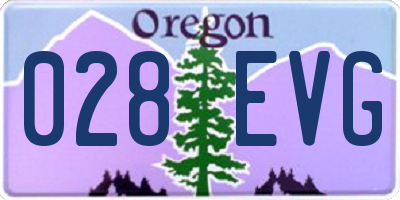 OR license plate 028EVG