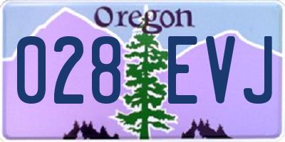 OR license plate 028EVJ