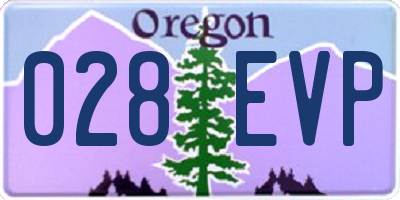 OR license plate 028EVP