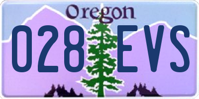 OR license plate 028EVS