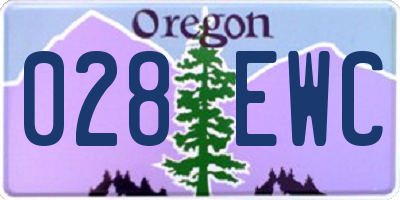 OR license plate 028EWC
