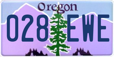 OR license plate 028EWE