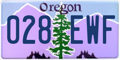 OR license plate 028EWF