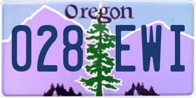 OR license plate 028EWI