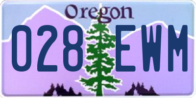 OR license plate 028EWM