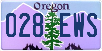 OR license plate 028EWS