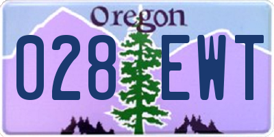 OR license plate 028EWT