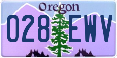 OR license plate 028EWV