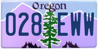 OR license plate 028EWW