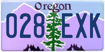 OR license plate 028EXK