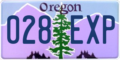 OR license plate 028EXP