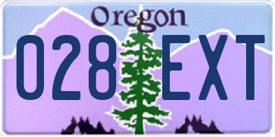 OR license plate 028EXT