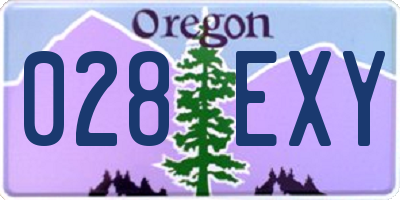 OR license plate 028EXY